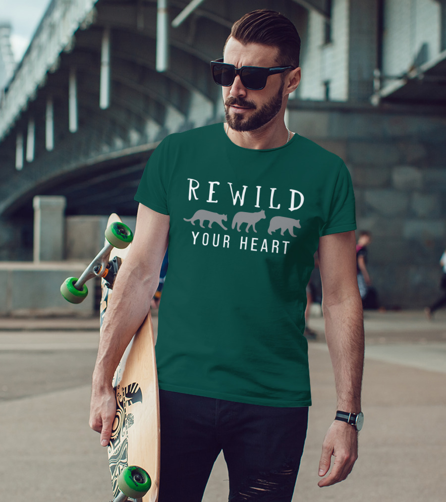 Wolf Conservation Center Store Nywolf Shop Rewild Your Heart Katie Hinde Wolves T-Shirt