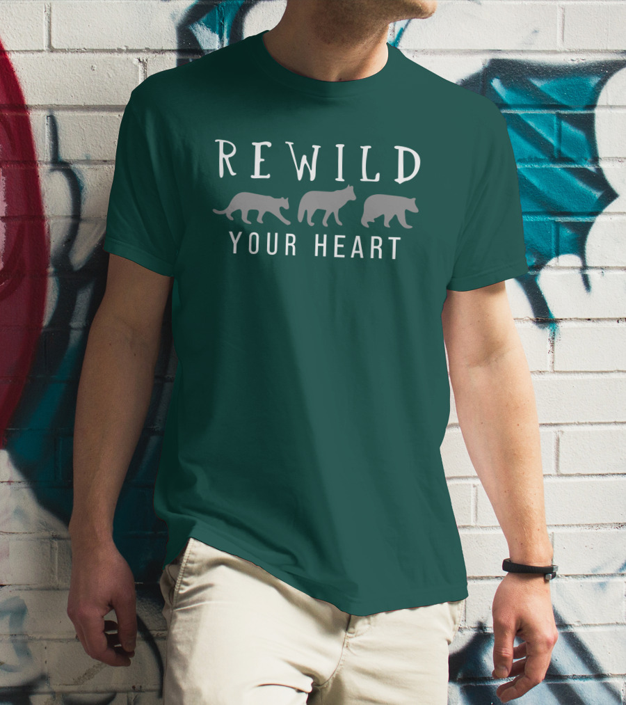 Wolf Conservation Center Store Nywolf Shop Rewild Your Heart Katie Hinde Wolves T-Shirt
