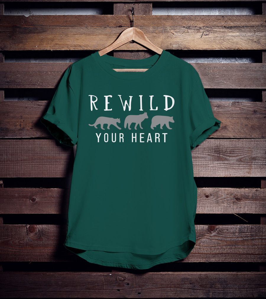 Wolf Conservation Center Store Nywolf Shop Rewild Your Heart Katie Hinde Wolves T-Shirt