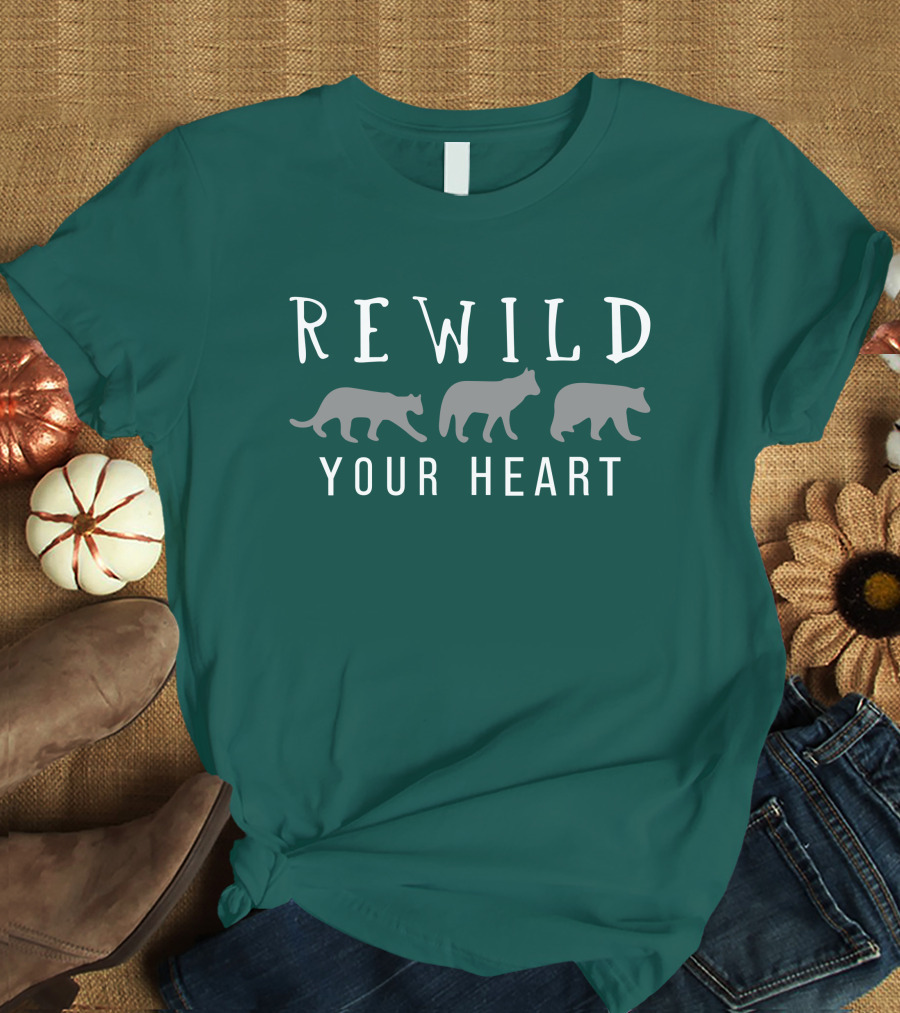 Wolf Conservation Center Store Nywolf Shop Rewild Your Heart Katie Hinde Wolves T-Shirt