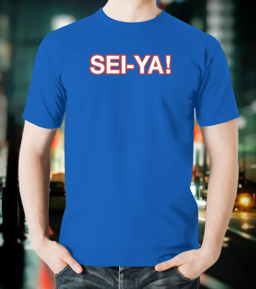 SEI-YA Obvious Phrase In Bold Red And White Block Text T-Shirt