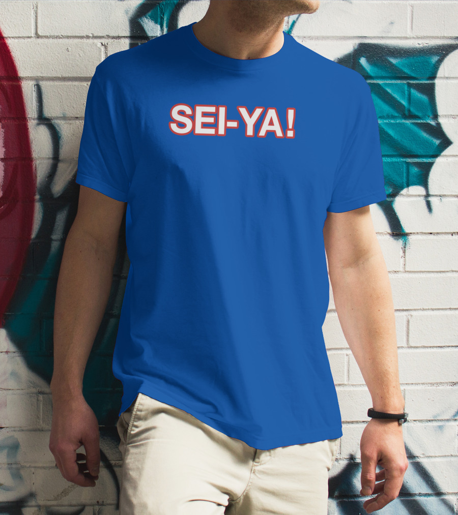 SEI-YA Obvious Phrase In Bold Red And White Block Text T-Shirt