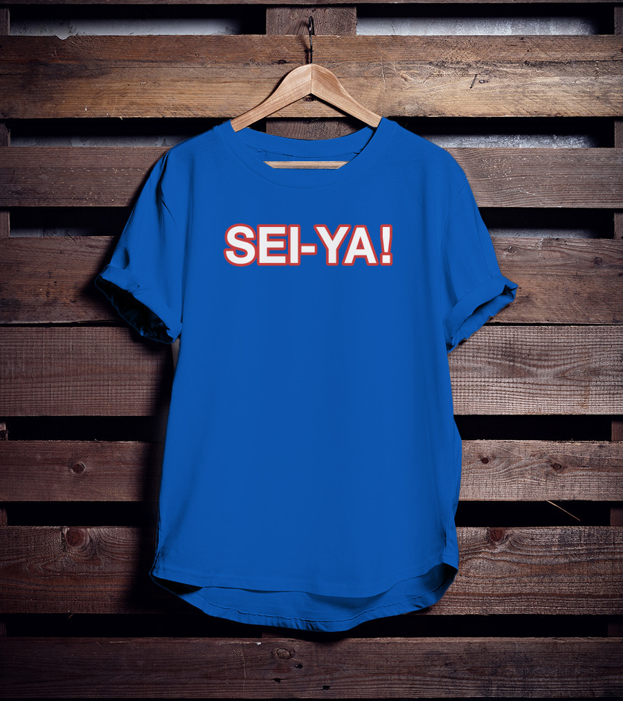 SEI-YA Obvious Phrase In Bold Red And White Block Text T-Shirt