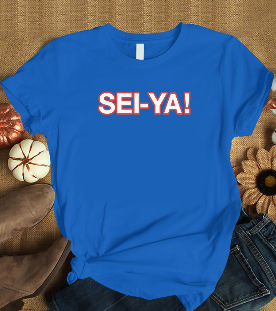 SEI-YA Obvious Phrase In Bold Red And White Block Text T-Shirt