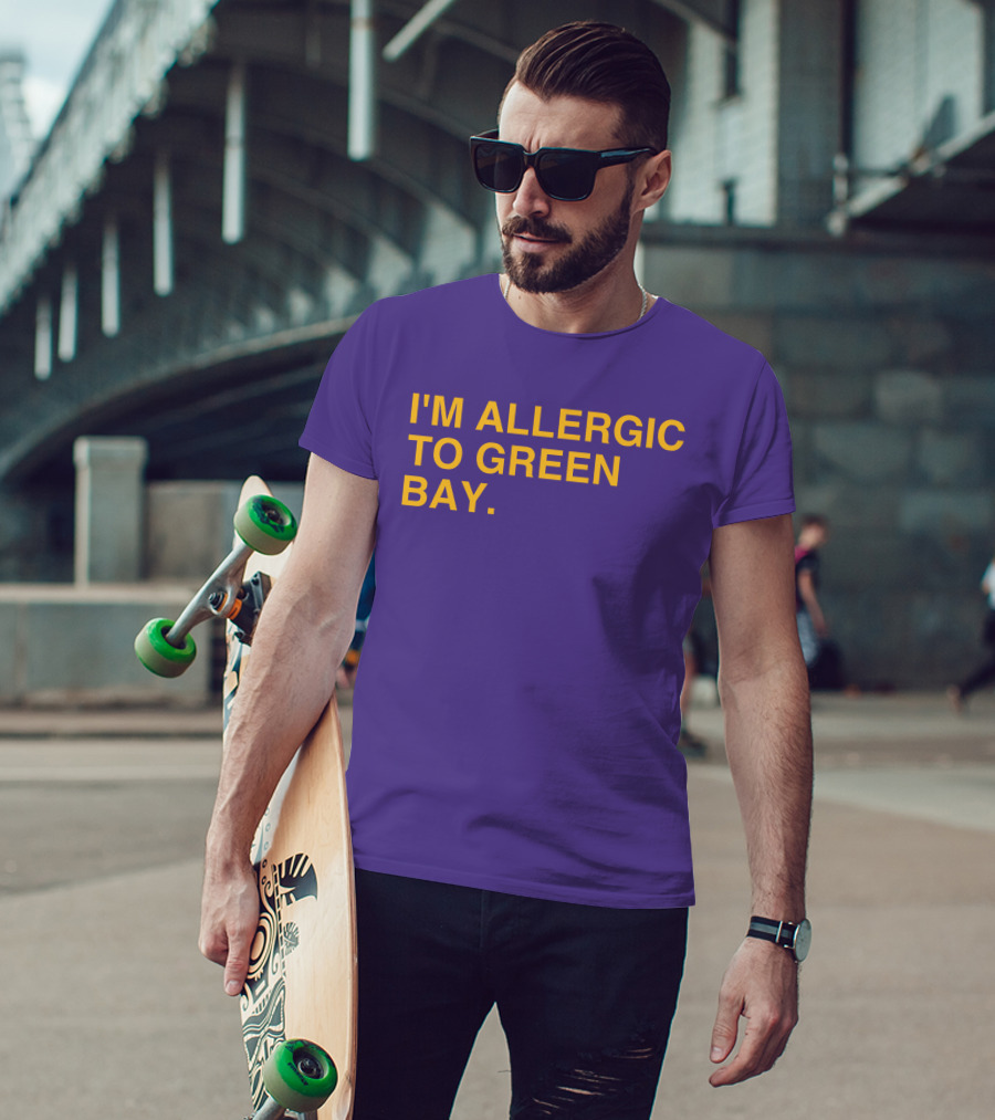 I'm Allergic To Green Bay Packers Football Fan Rivalry T-Shirt