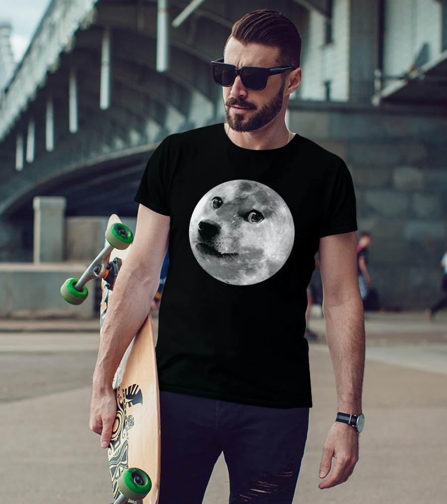Doge Moon Meme Iconography To The Moon T-Shirt