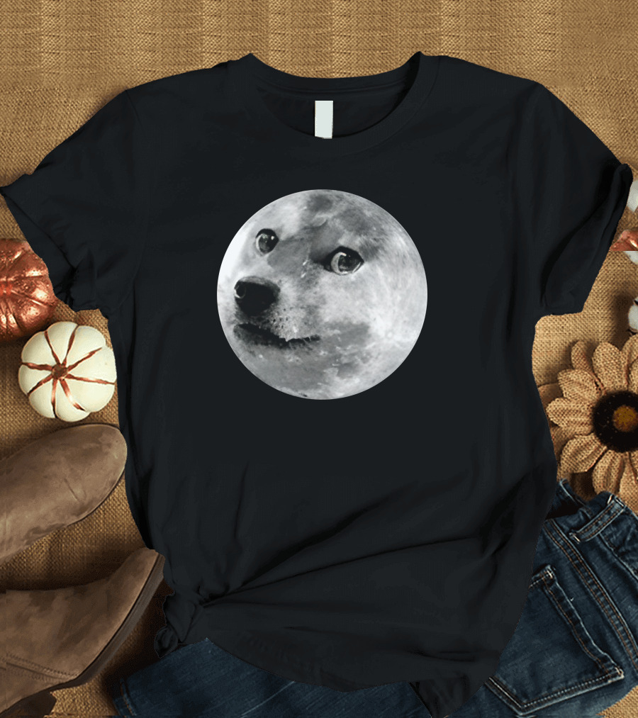 Doge Moon Meme Iconography To The Moon T-Shirt