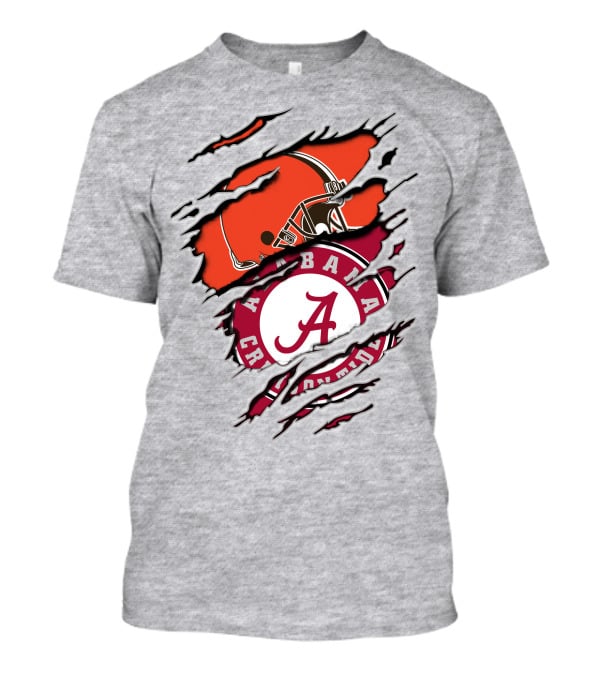 Alabama Crimson Tide Cleveland Browns Football Fan Crossover T-Shirt
