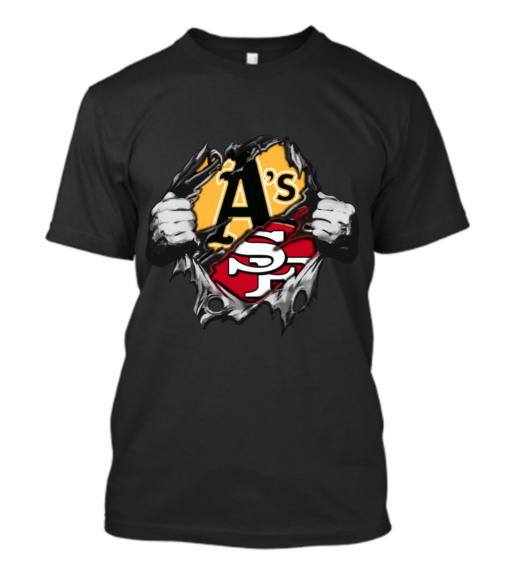 Oakland Athletics San Francisco 49ers Dual Logo Fusion T-Shirt