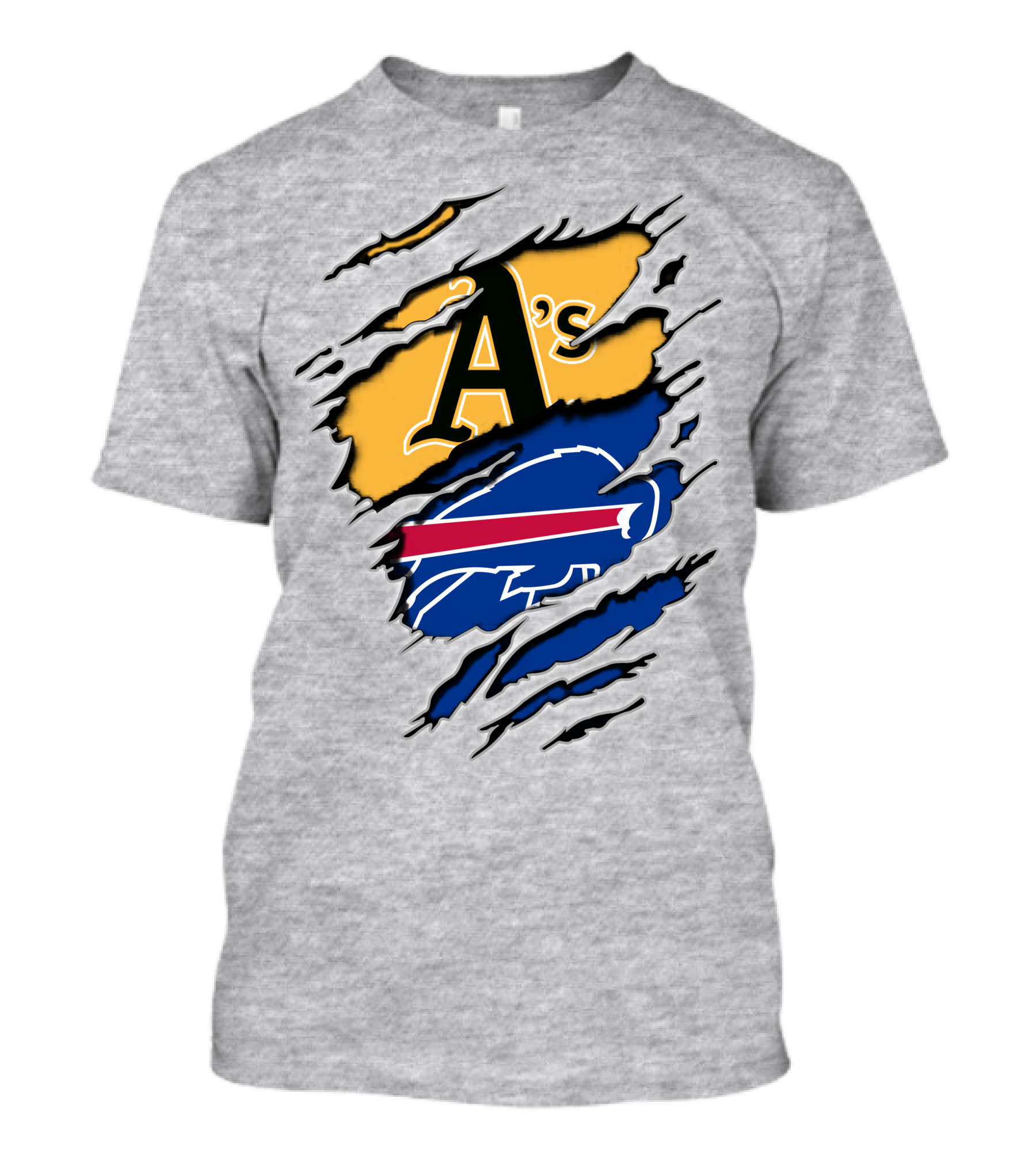 Buffalo Bills Oakland Athletics Mashup Tear T-Shirt