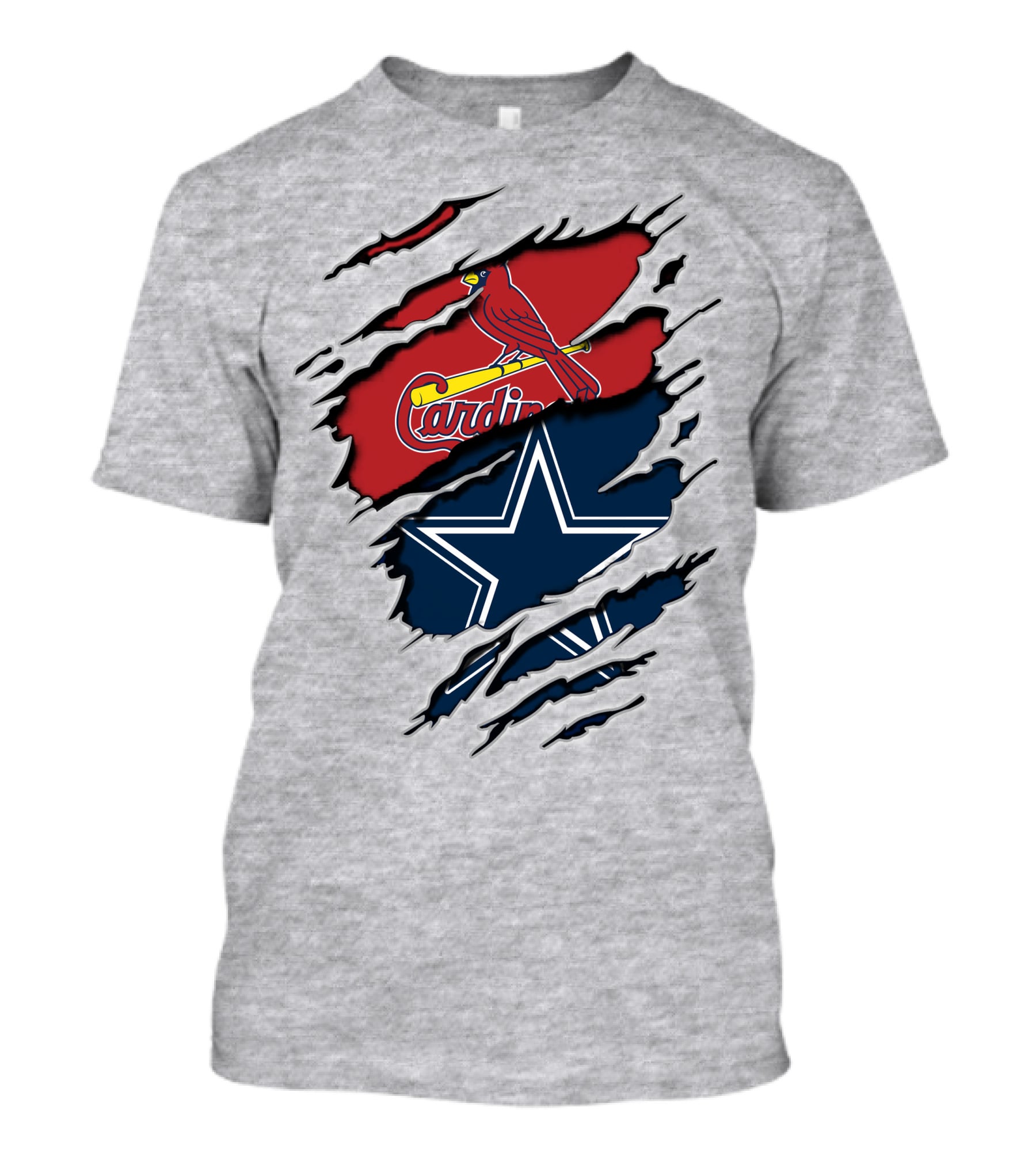 Cardinals And Cowboys Team Spirit Fusion T-Shirt