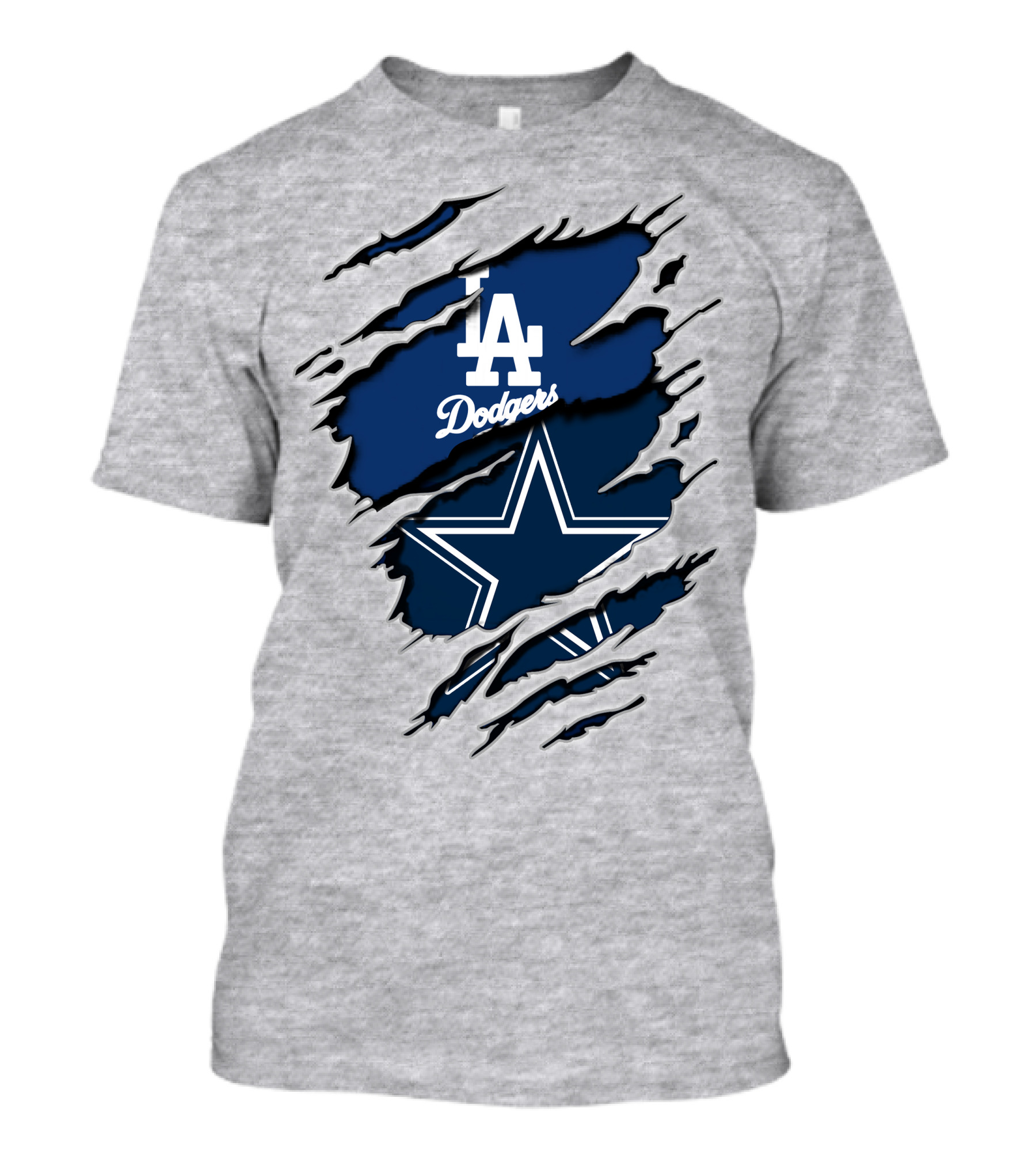 Los Angeles Dodgers Dallas Cowboys Logo Fusion T-Shirt