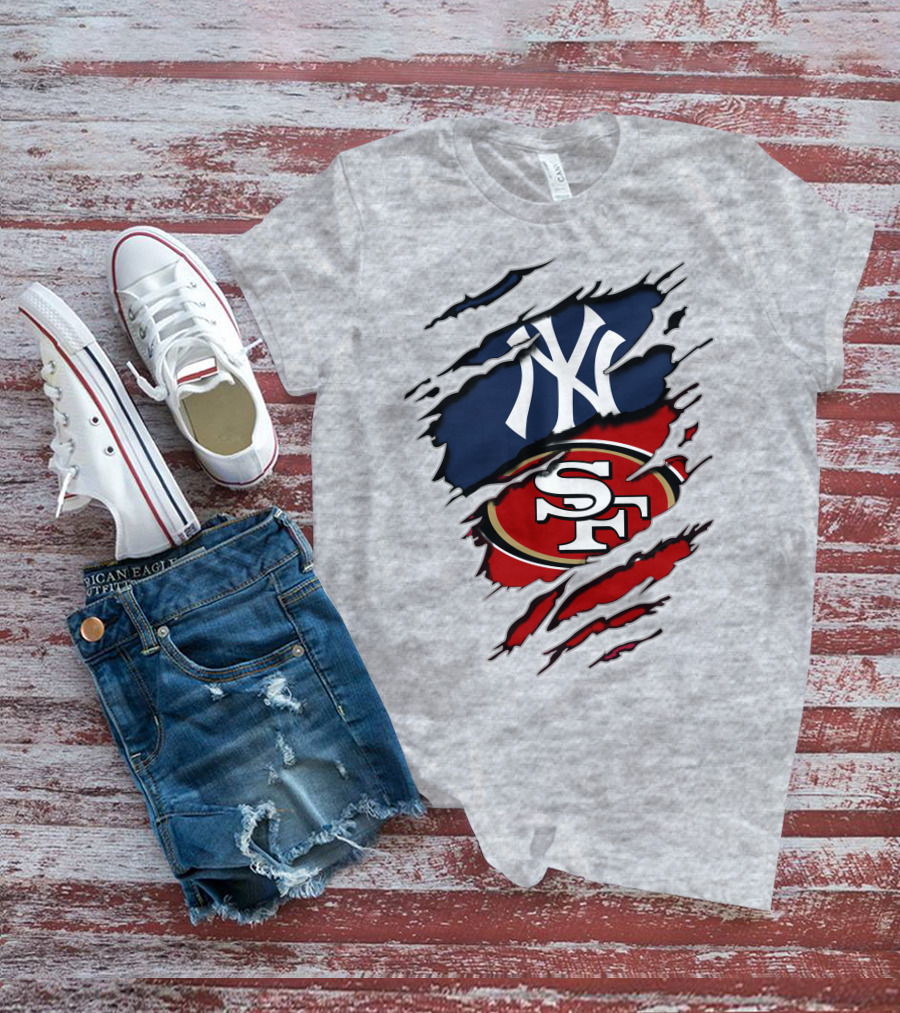 49ers Yankees Dual Sports Logo Combination T-Shirt
