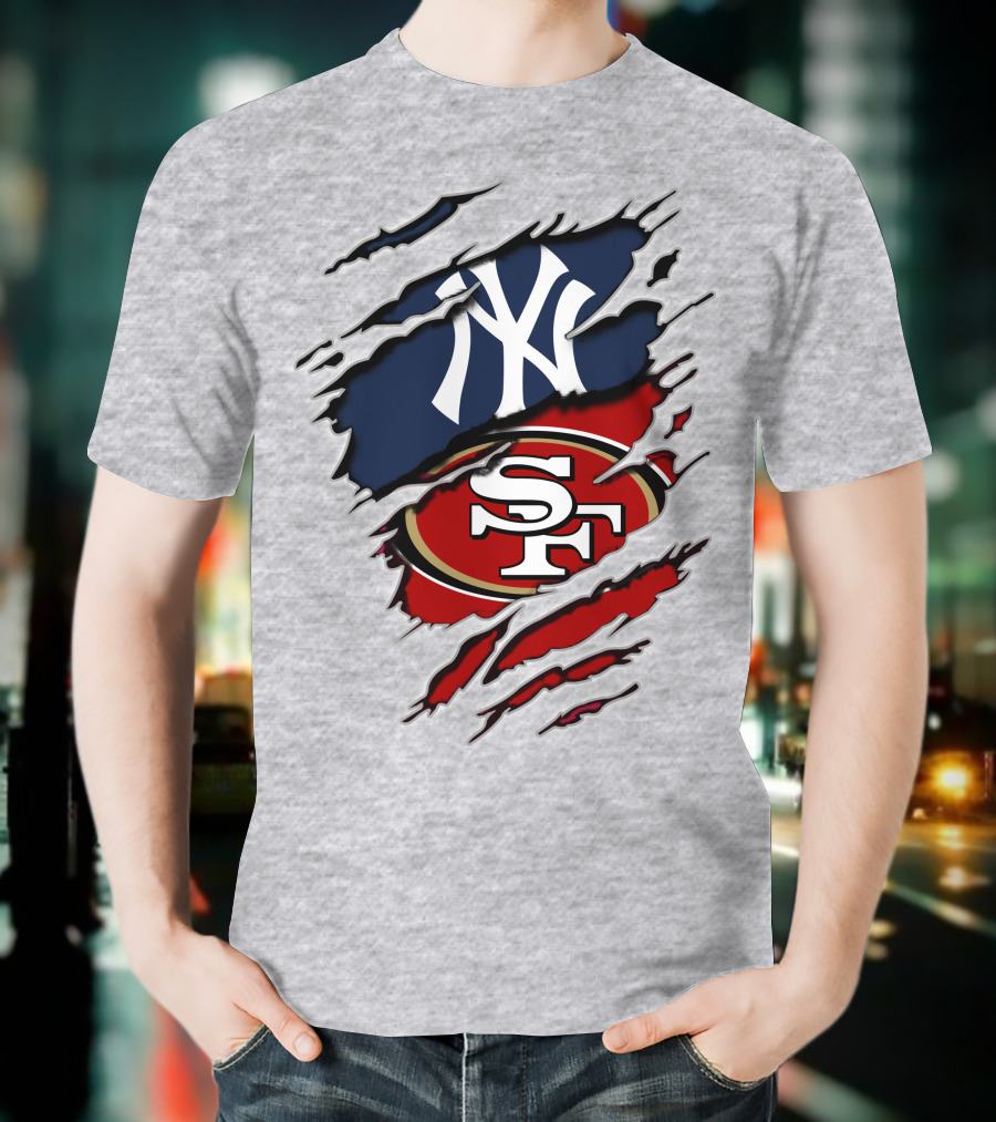 49ers Yankees Dual Sports Logo Combination T-Shirt