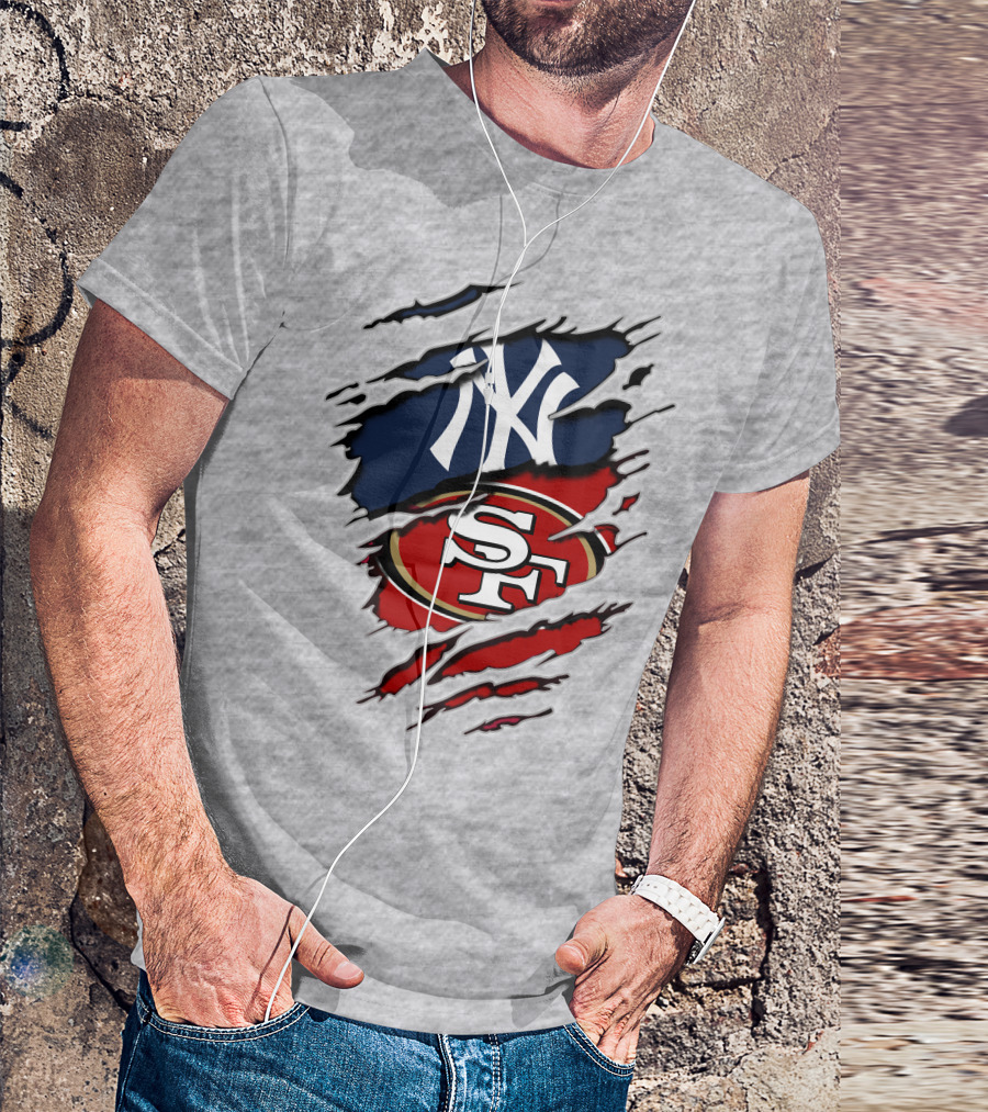 49ers Yankees Dual Sports Logo Combination T-Shirt