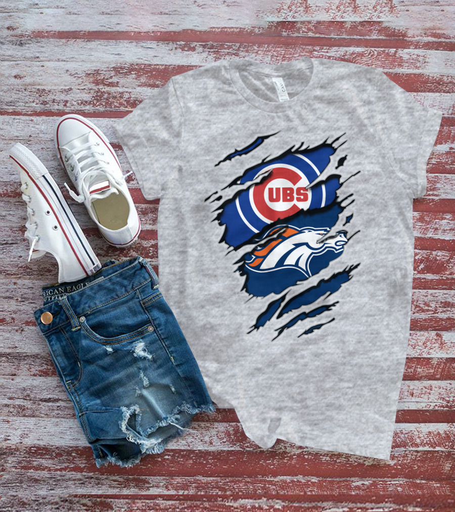 Cubs Broncos Logo Crossover T-Shirt