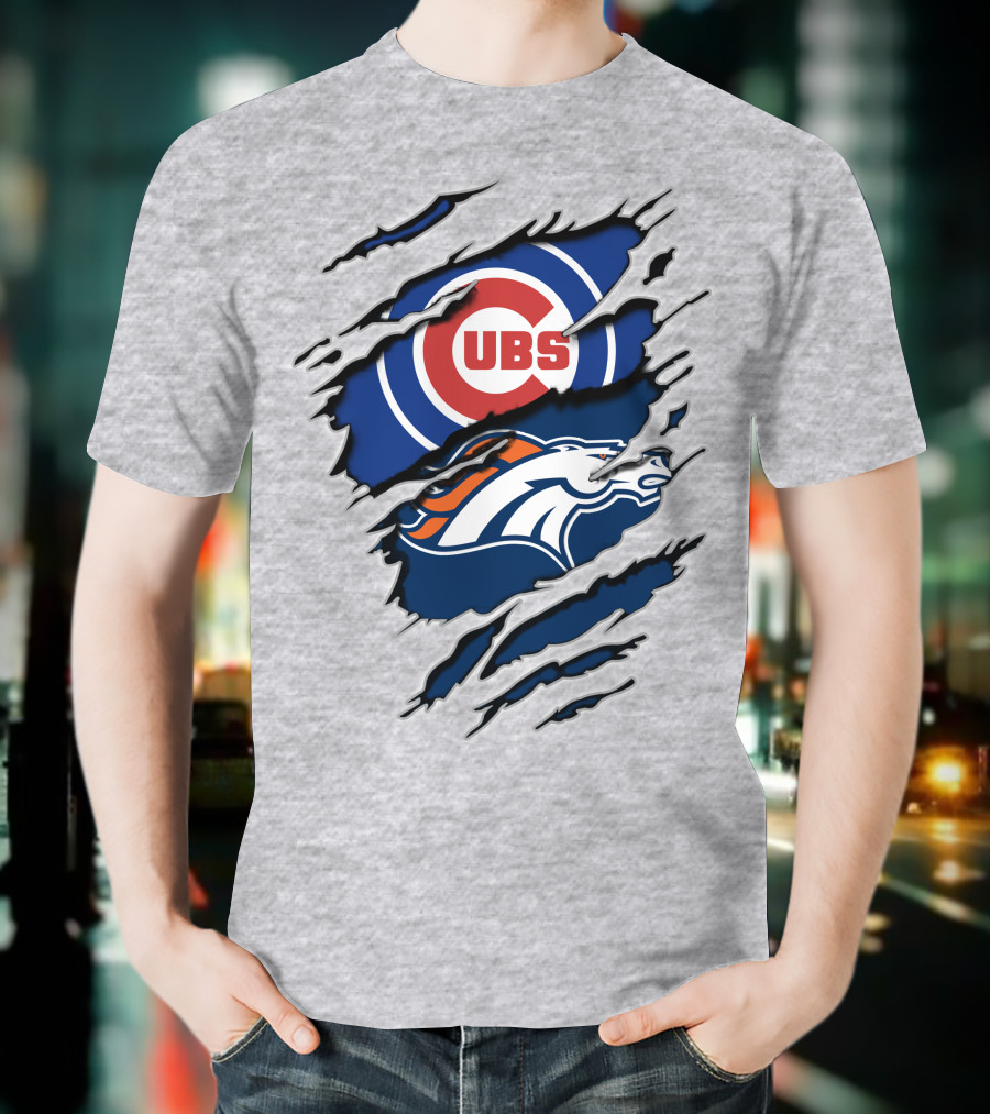 Cubs Broncos Logo Crossover T-Shirt