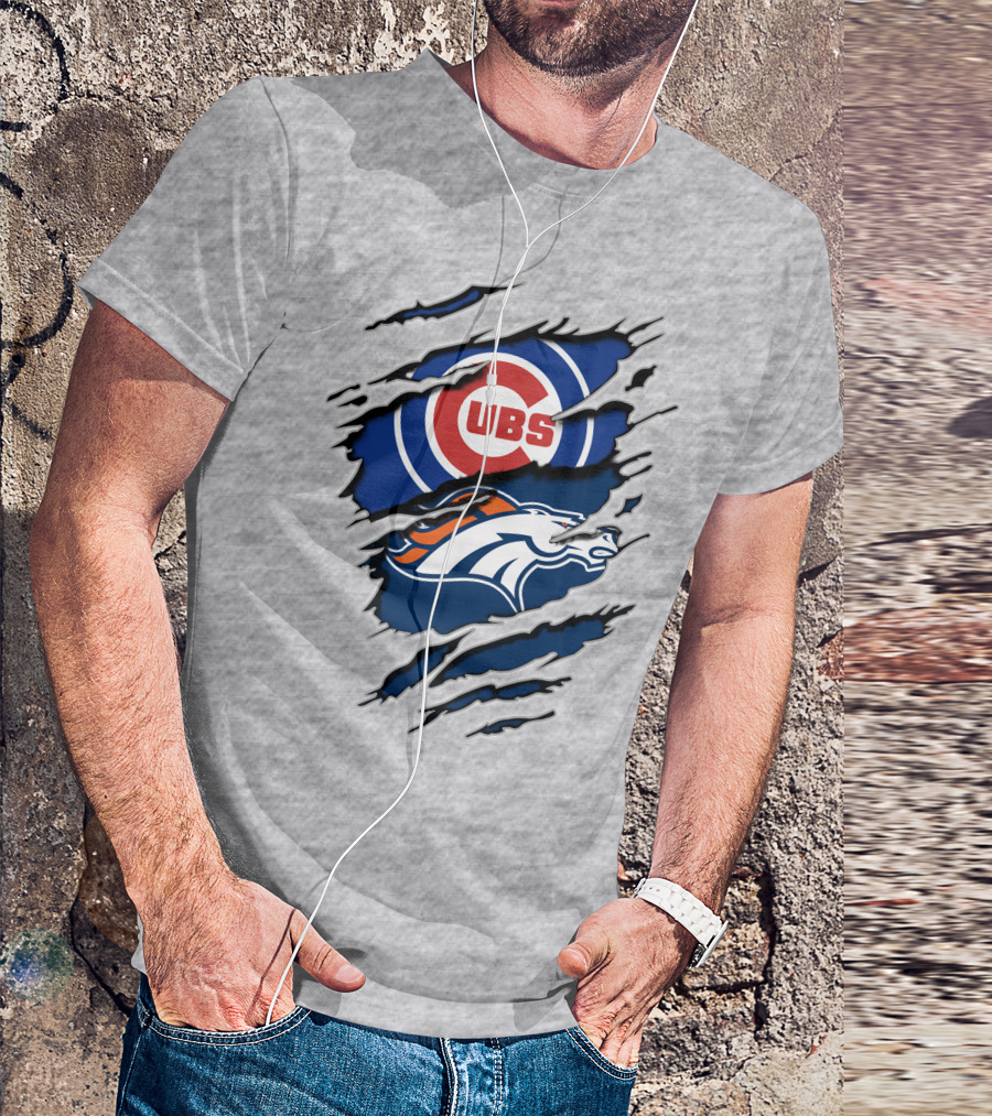 Cubs Broncos Logo Crossover T-Shirt