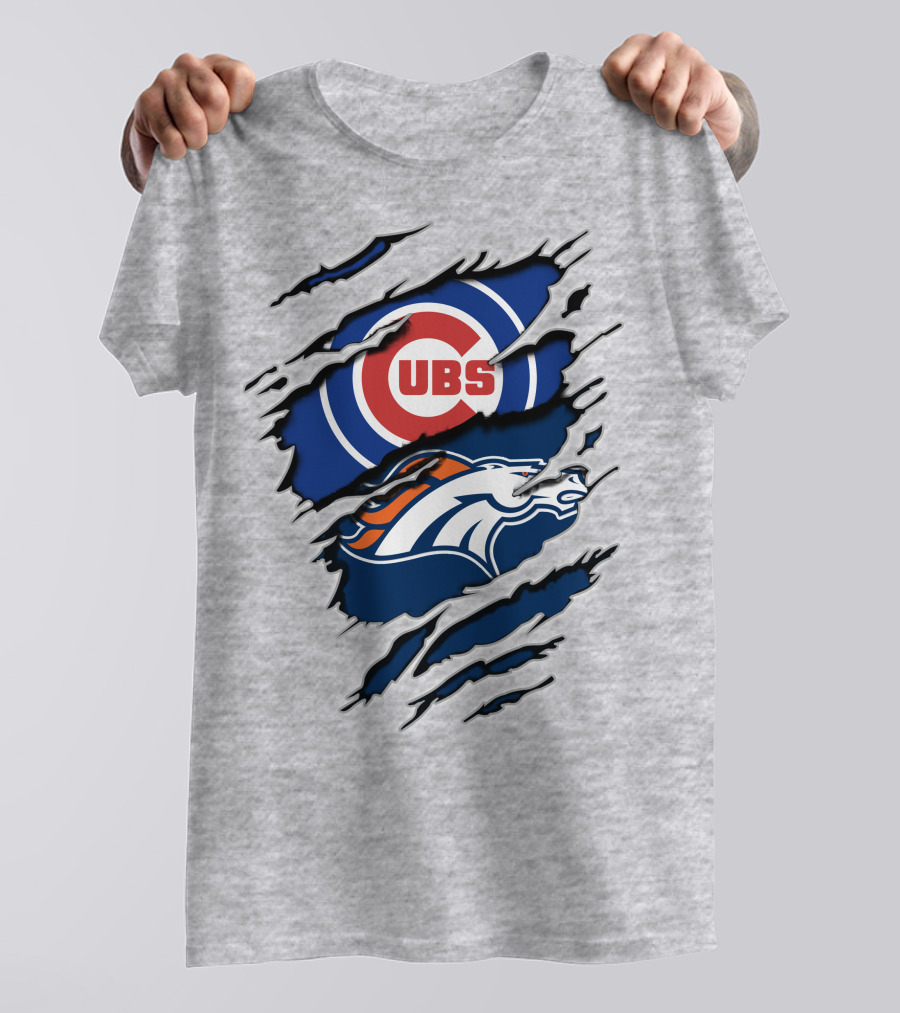Cubs Broncos Logo Crossover T-Shirt