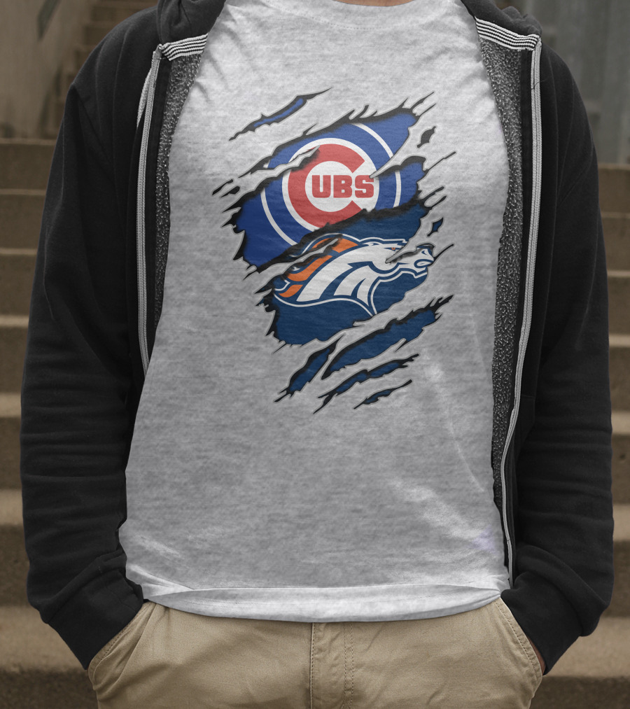 Cubs Broncos Logo Crossover T-Shirt