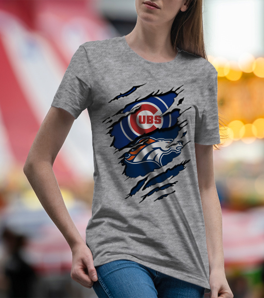 Cubs Broncos Logo Crossover T-Shirt
