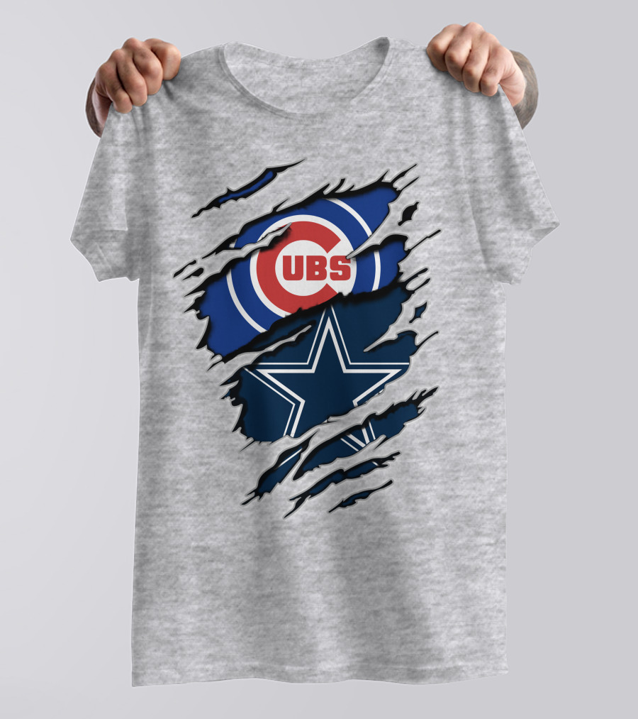 Cubs And Cowboys Fan Symbol Fusion T-Shirt