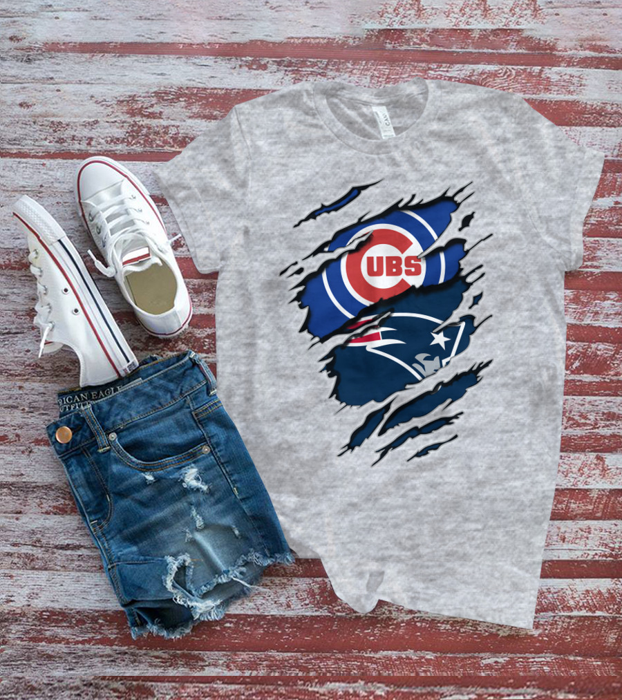 Cubs Patriots Logo Mashup Fan T-Shirt