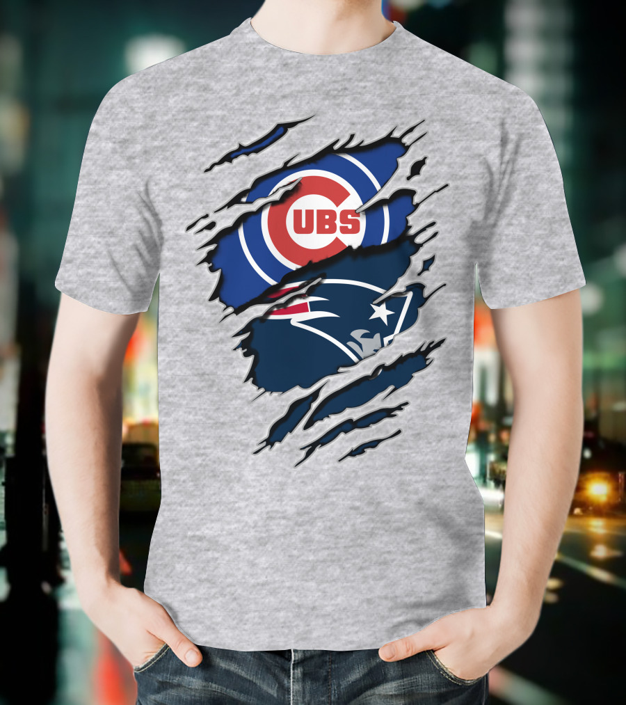 Cubs Patriots Logo Mashup Fan T-Shirt