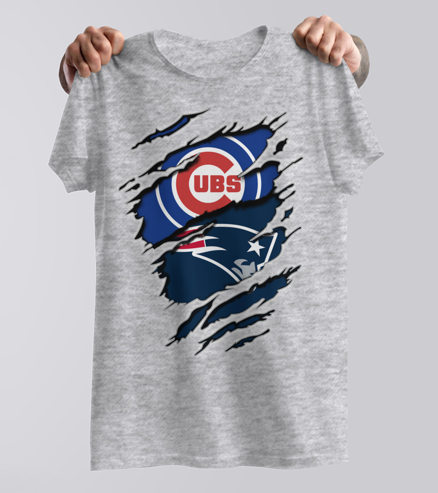 Cubs Patriots Logo Mashup Fan T-Shirt