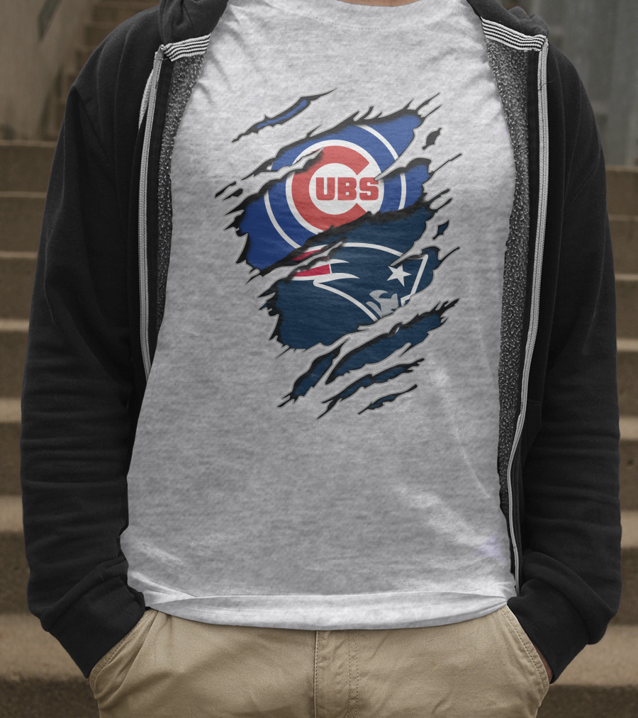 Cubs Patriots Logo Mashup Fan T-Shirt