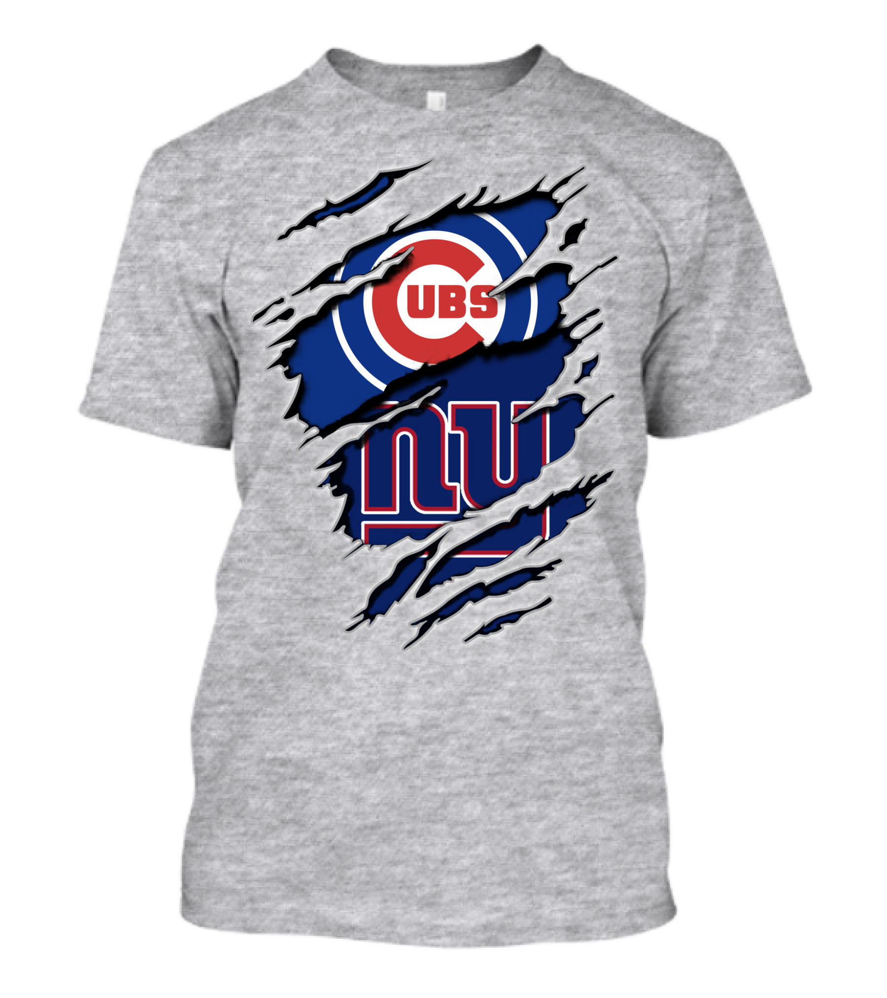 Cubs Giants Logo Fusion Ripped T-Shirt