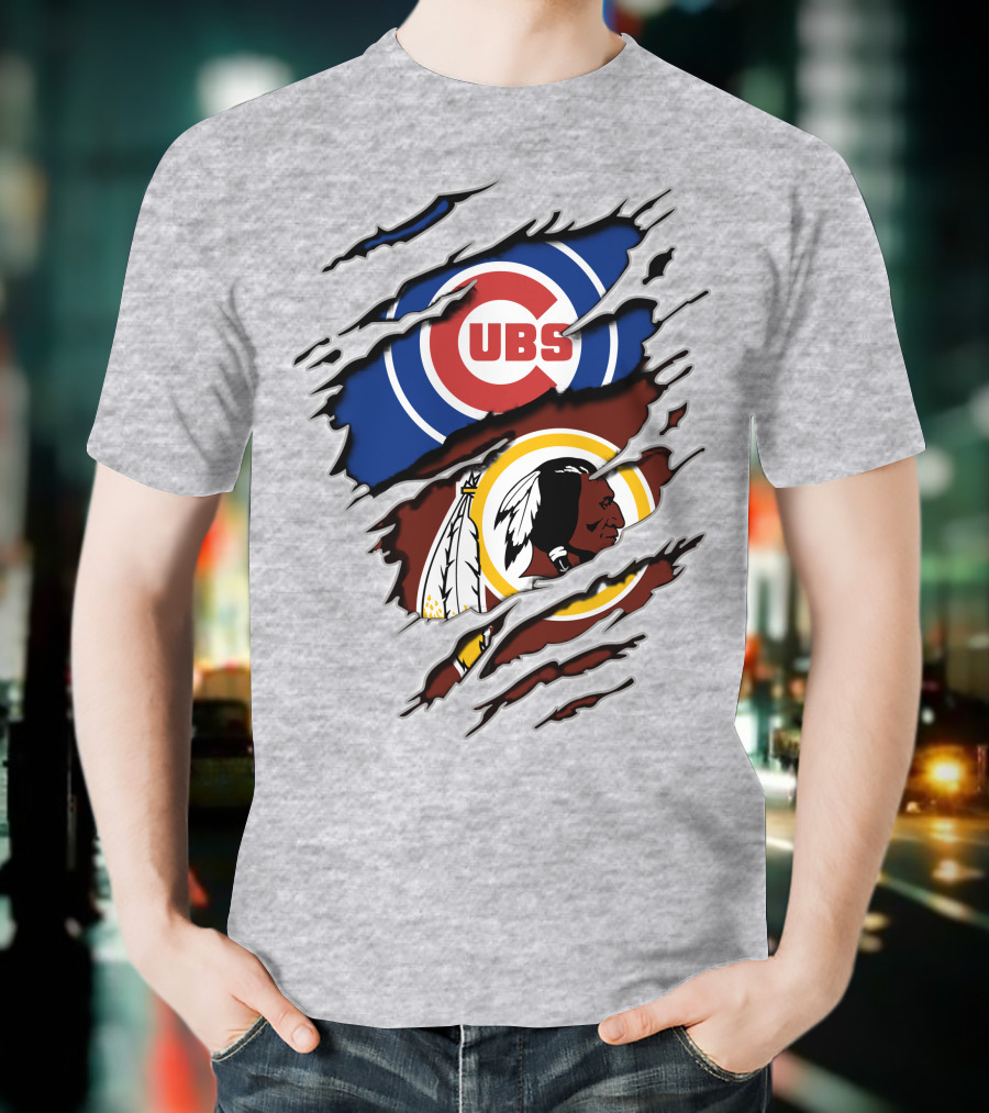 Cubs And Redskins Logos Combined T-Shirt