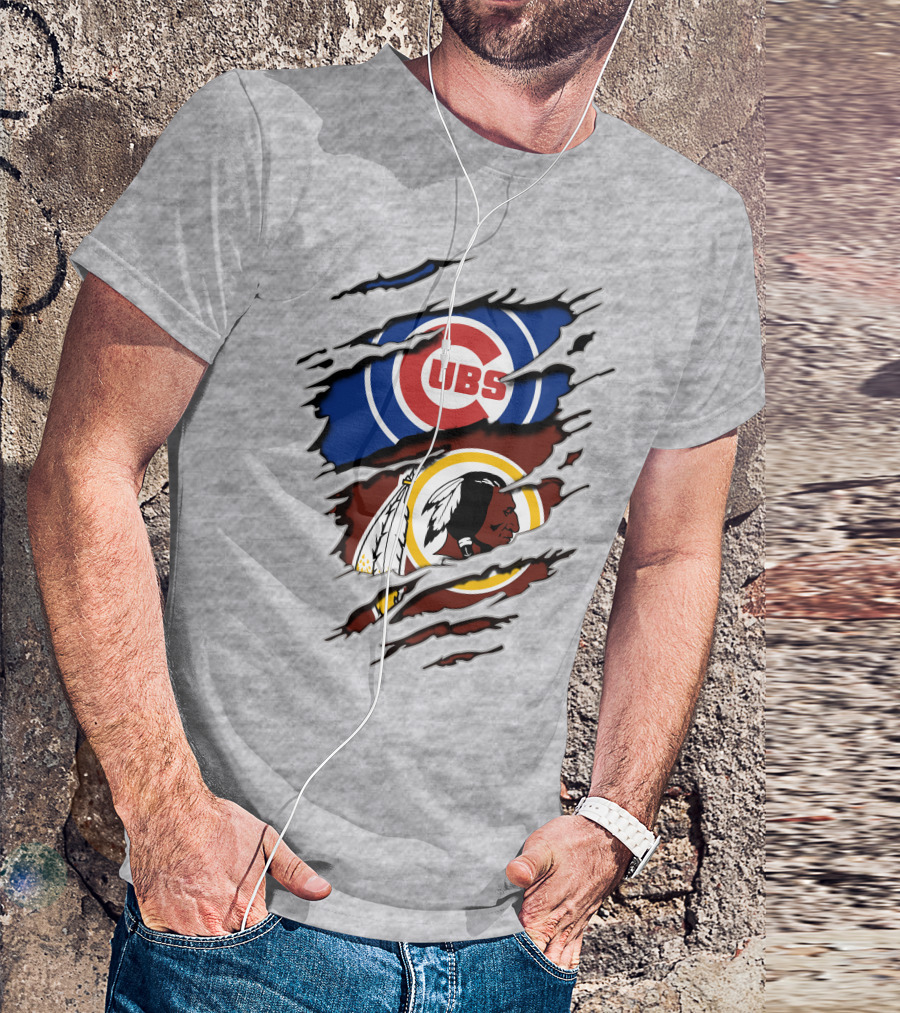 Cubs And Redskins Logos Combined T-Shirt