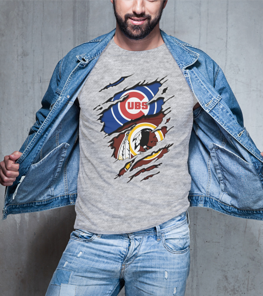 Cubs And Redskins Logos Combined T-Shirt