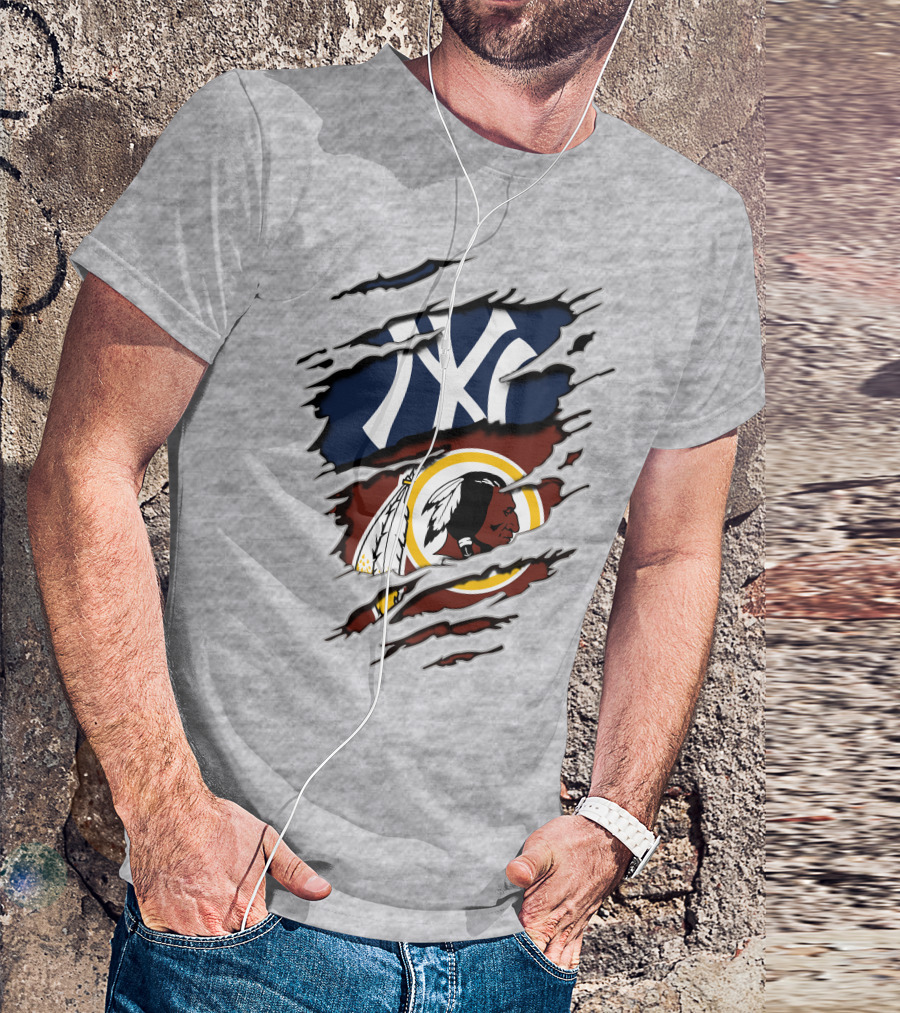 Yankees Redskins Logo Mashup T-Shirt