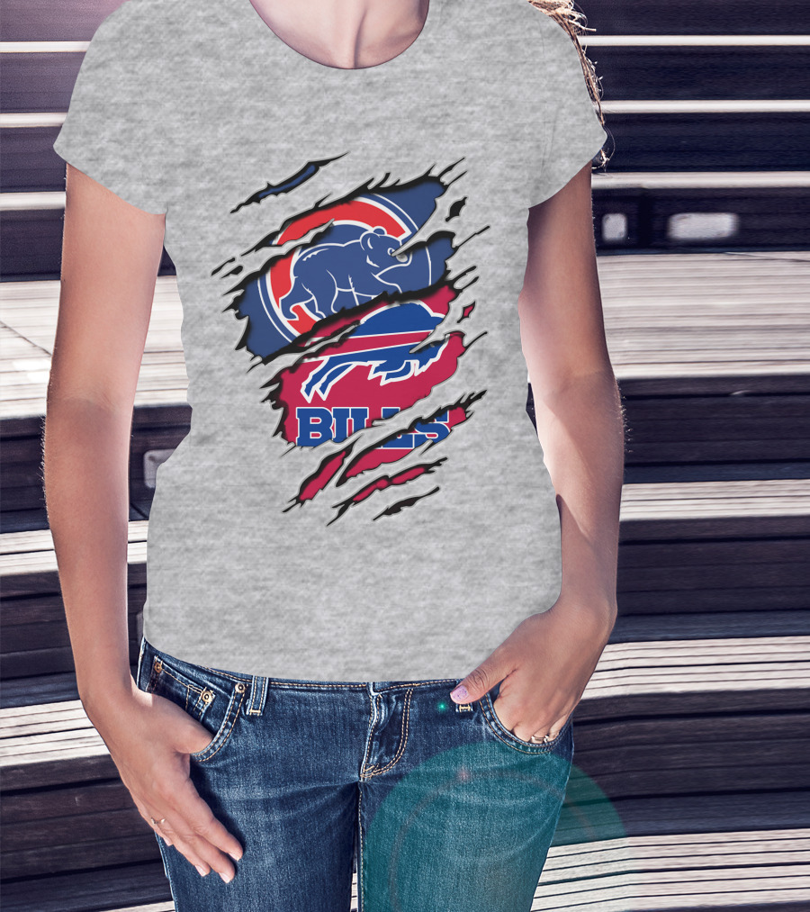 Bills Cubs Buffalo Football Chicago Baseball Crossover T-Shirt