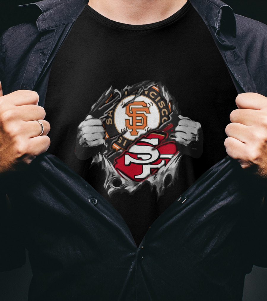 San Francisco 49ers And Giants Logo Fusion T-Shirt