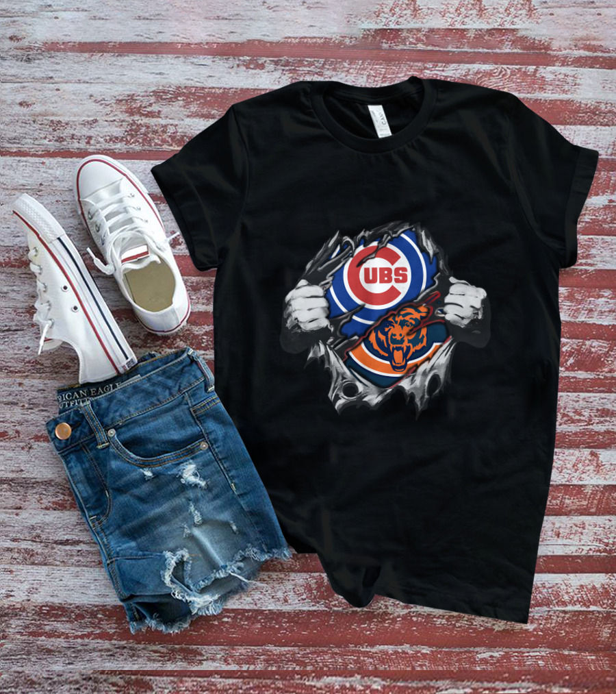 Cubs Bears Rip Through Hands T-Shirt