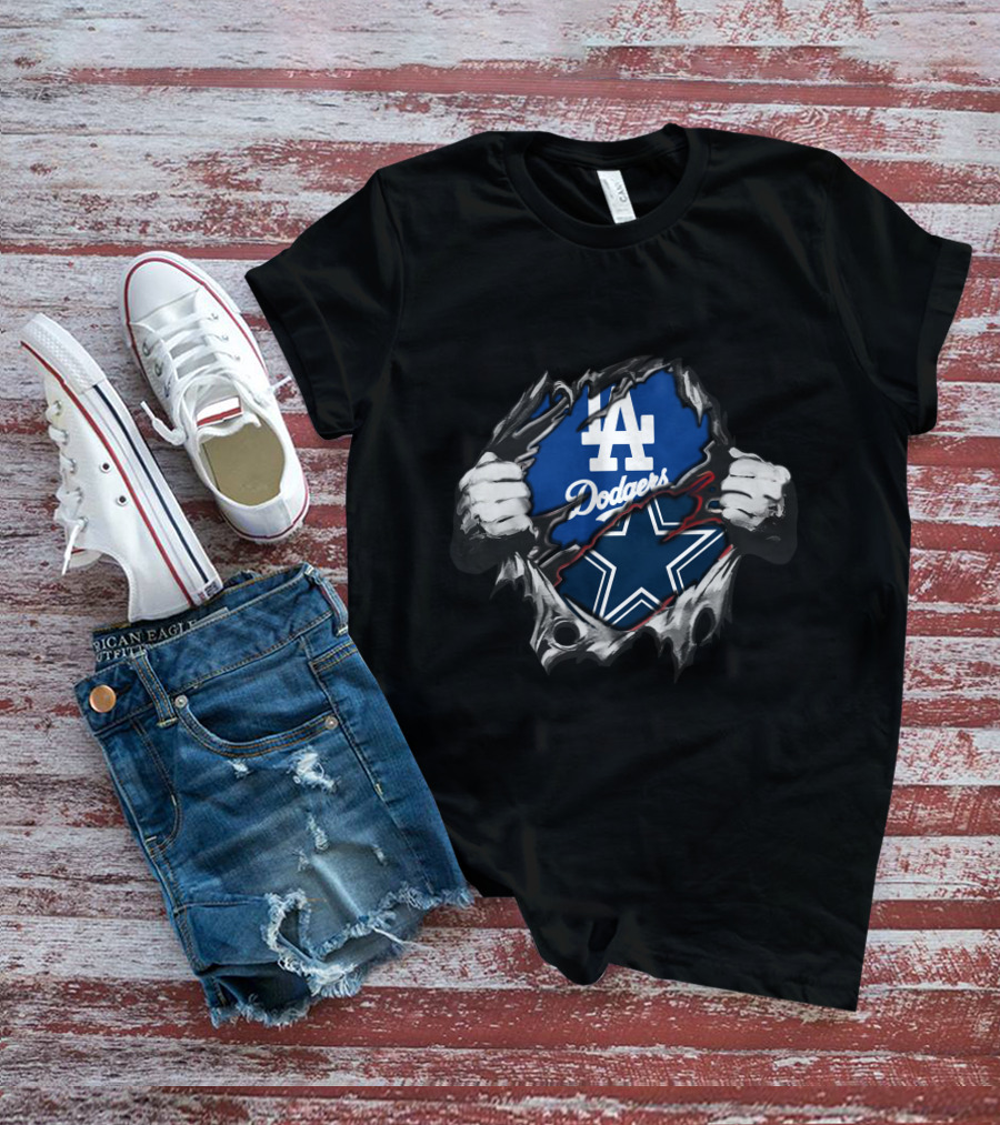 Cowboys LA Dodgers Fan Crossover T-Shirt