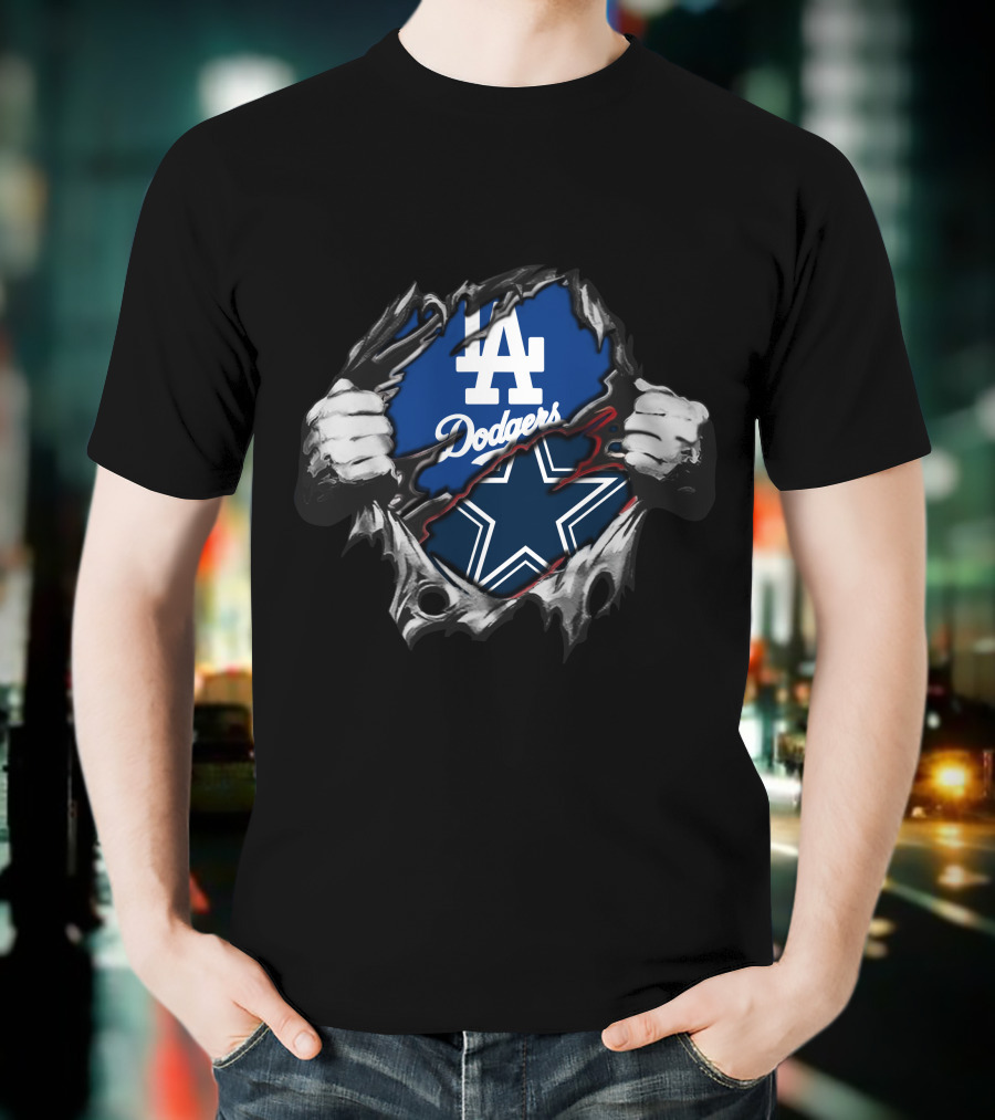 Cowboys LA Dodgers Fan Crossover T-Shirt