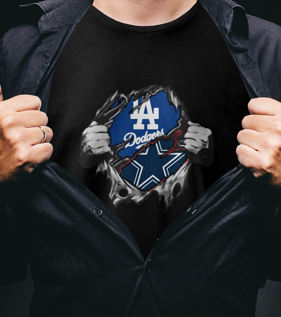 Cowboys LA Dodgers Fan Crossover T-Shirt