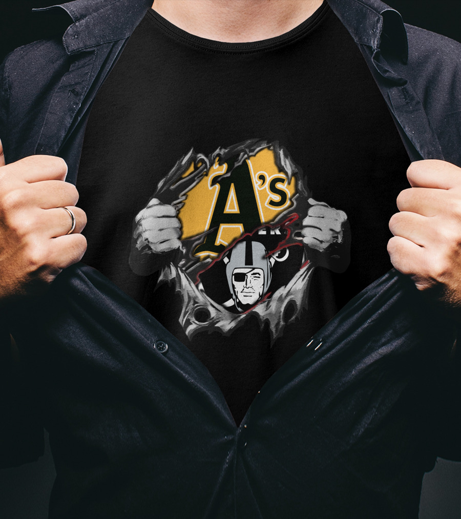 Raiders A's Logo Mashup Tear T-Shirt