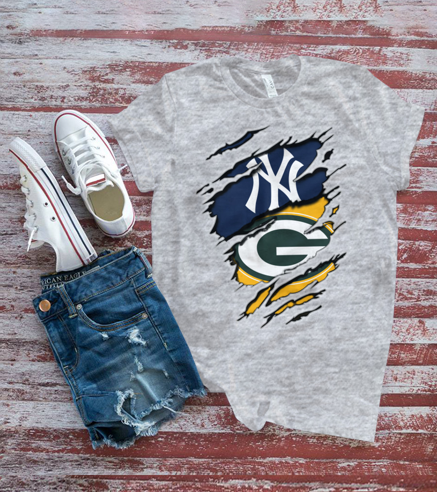 Packers Yankees Green Bay New York Crossover T-Shirt