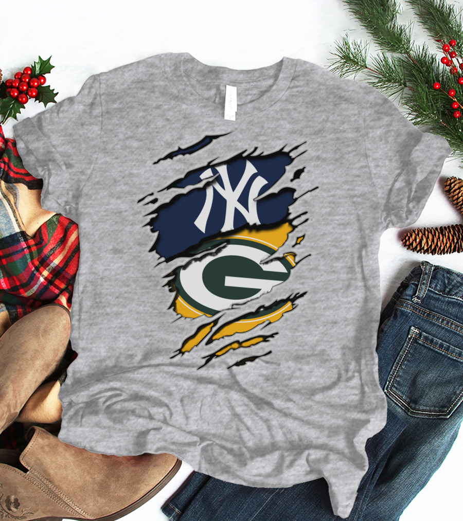 Packers Yankees Green Bay New York Crossover T-Shirt