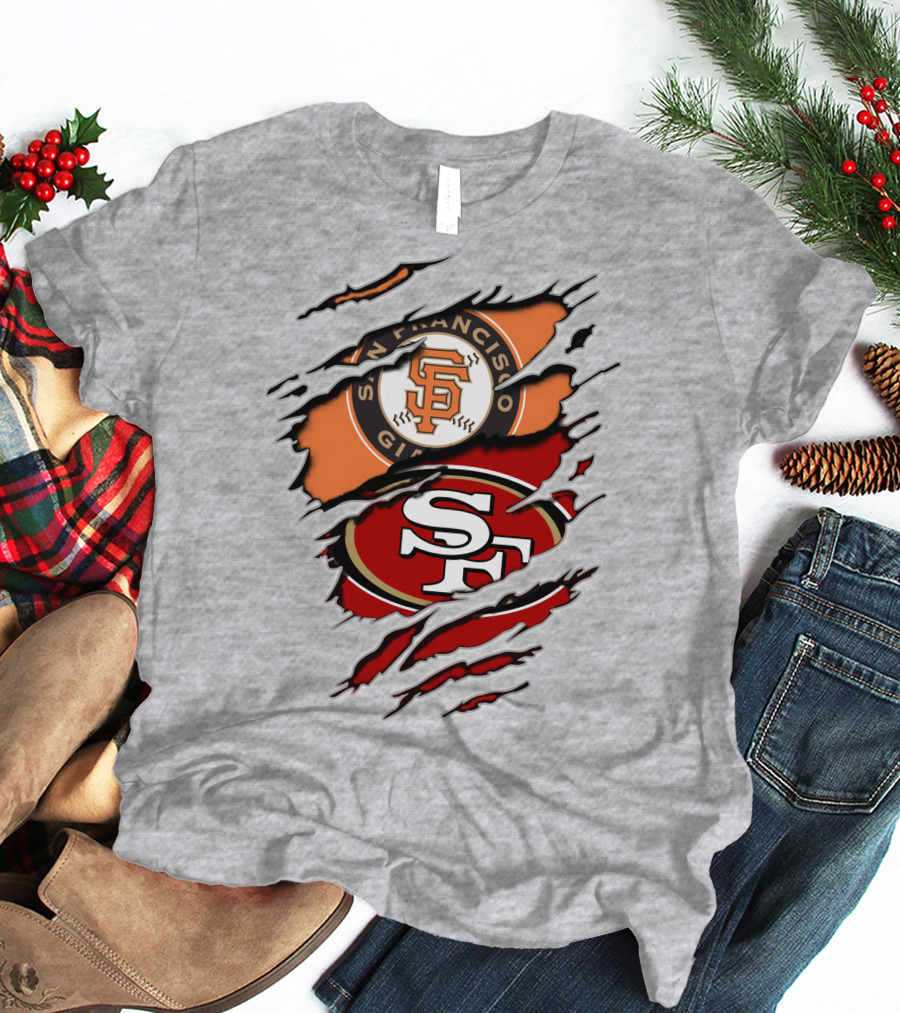 San Francisco Giants 49ers Crossover Logo T-Shirt