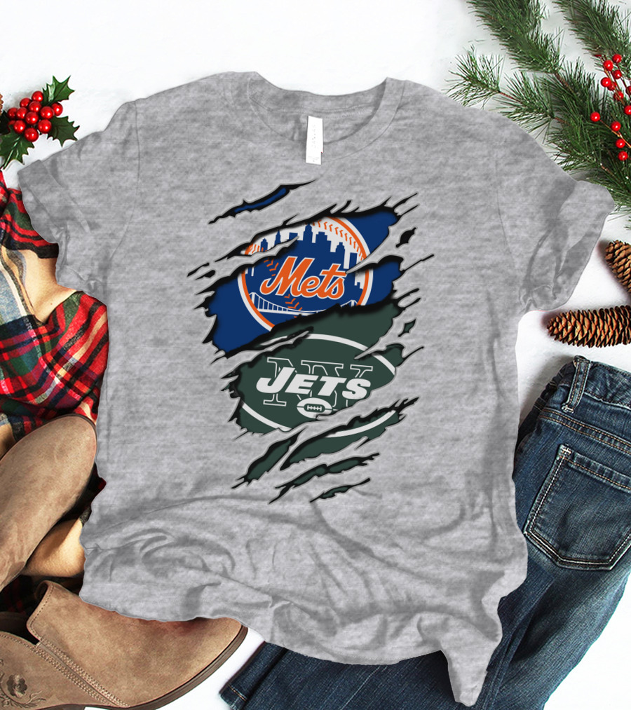 Mets Jets Claw Marks Scratch T-Shirt