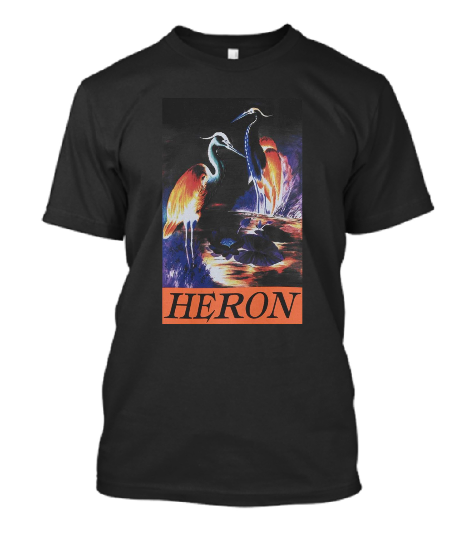 Heron Preston Vibrant Herons Wildlife Scene T-Shirt