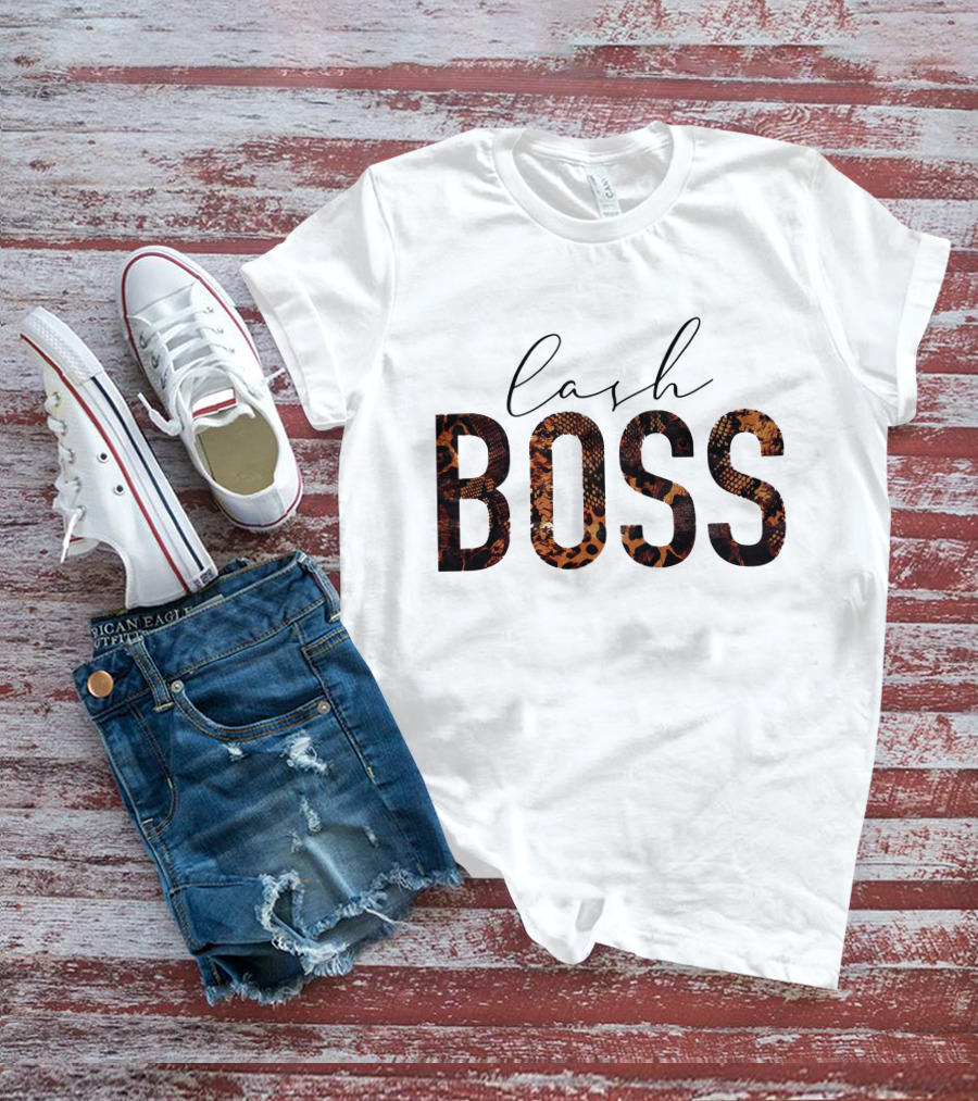 Lash Boss Snake Pattern Text T-Shirt