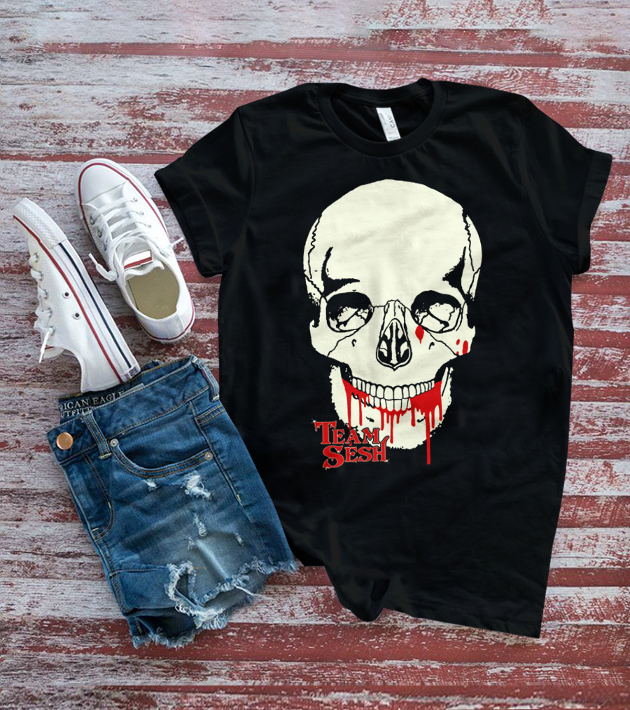 Team Sesh Skull Design Faces Of Sesh Merchandise T-Shirt