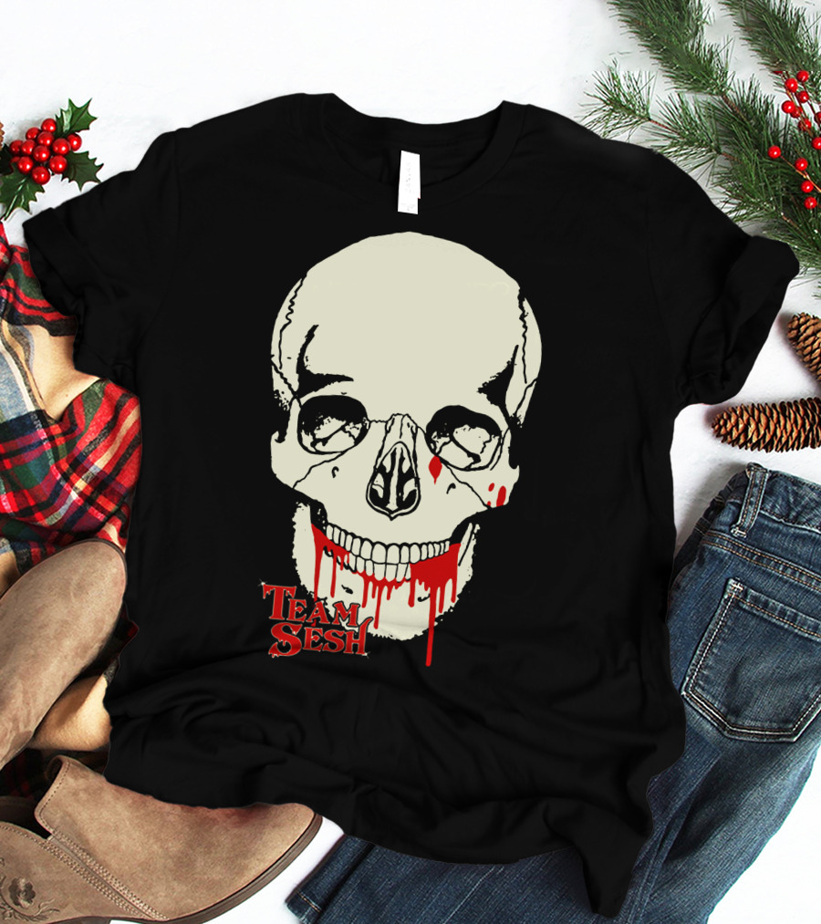 Team Sesh Skull Design Faces Of Sesh Merchandise T-Shirt